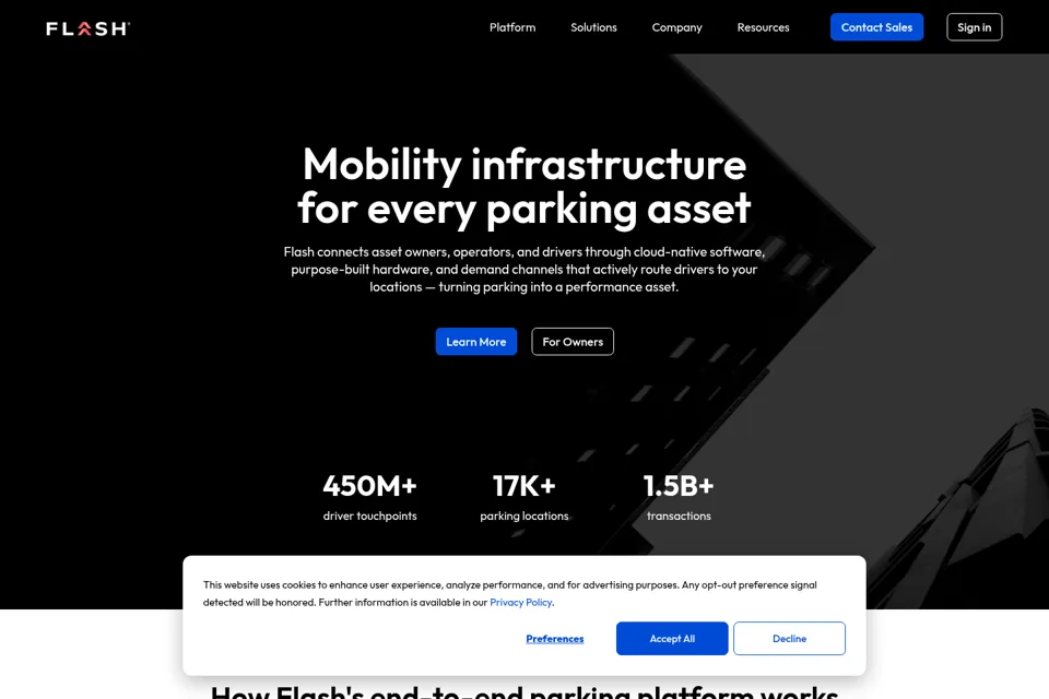 Aperçu de la landing page