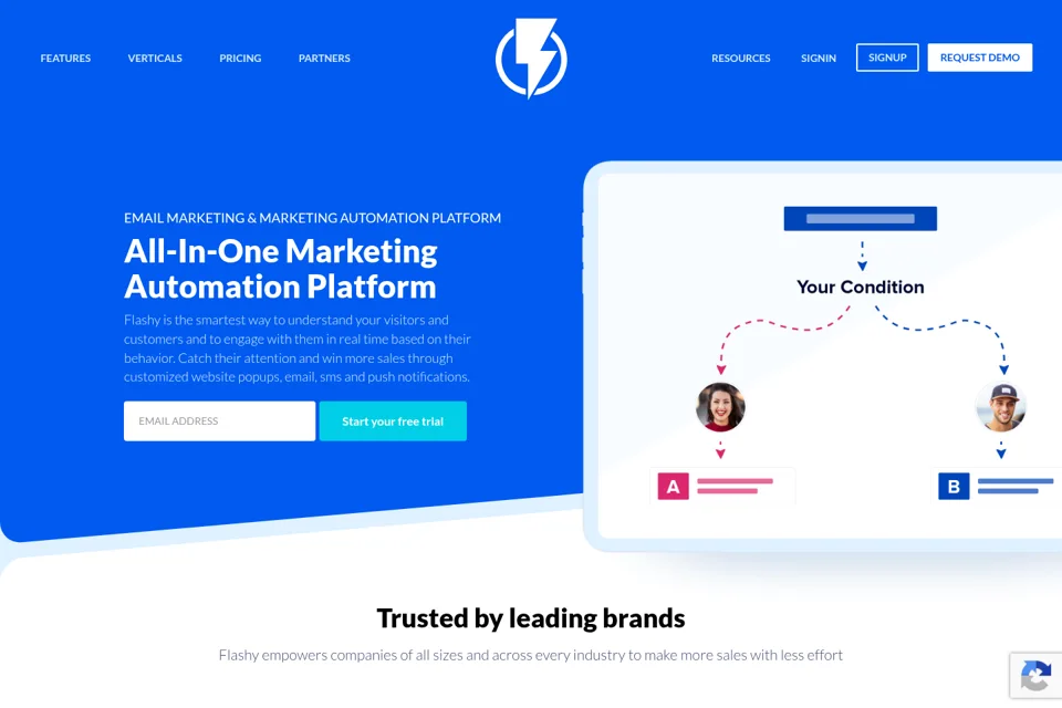 Aperçu de la landing page