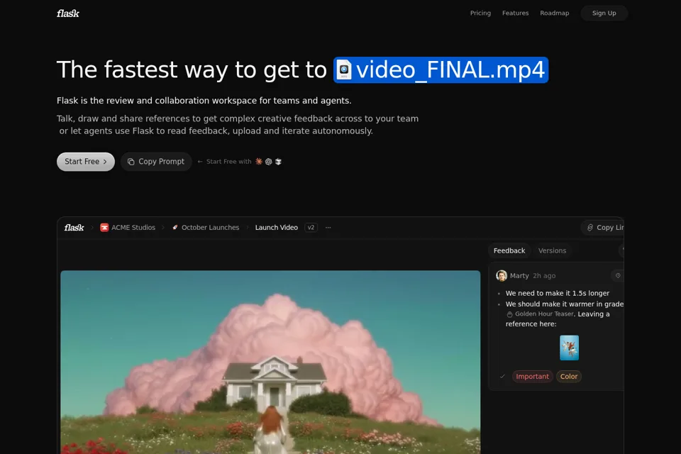 Landing page preview