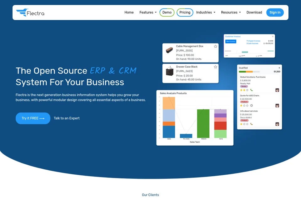 Aperçu de la landing page