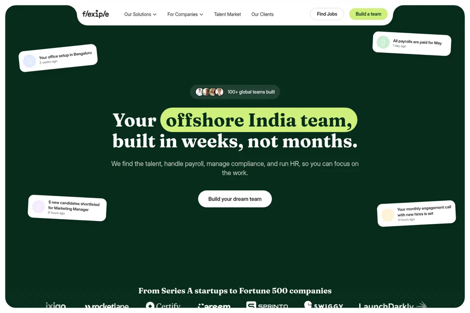 Aperçu de la landing page