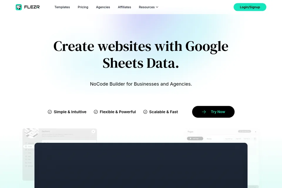 Aperçu de la landing page