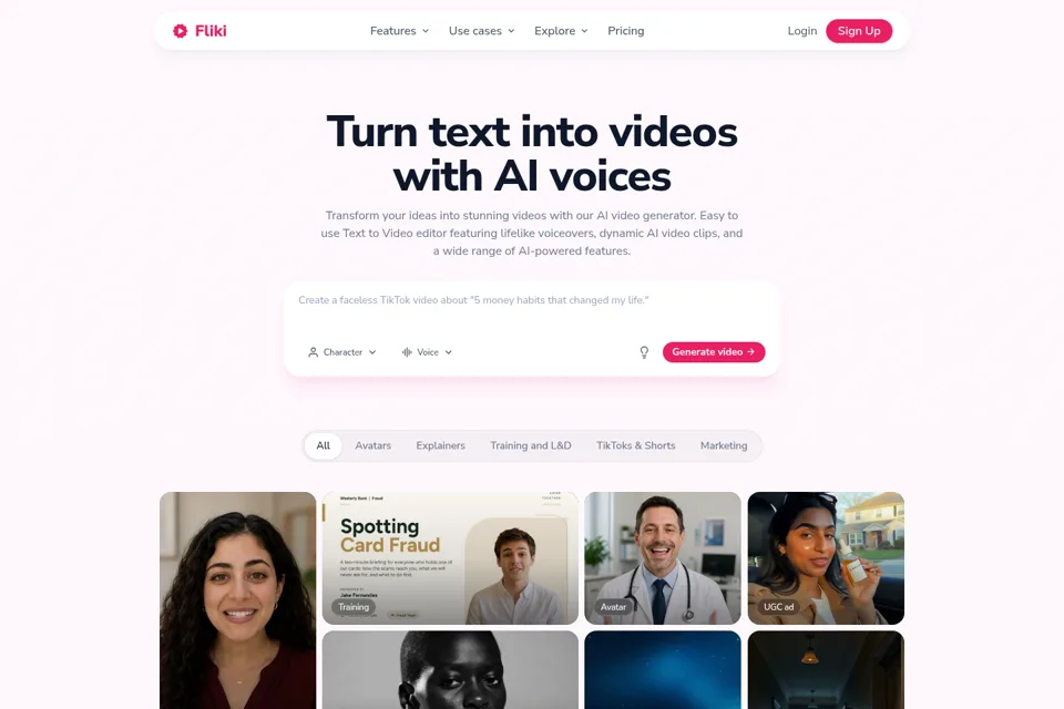 Aperçu de la landing page