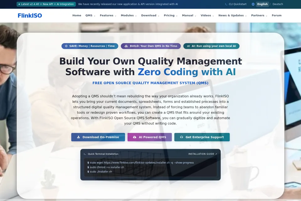 Aperçu de la landing page