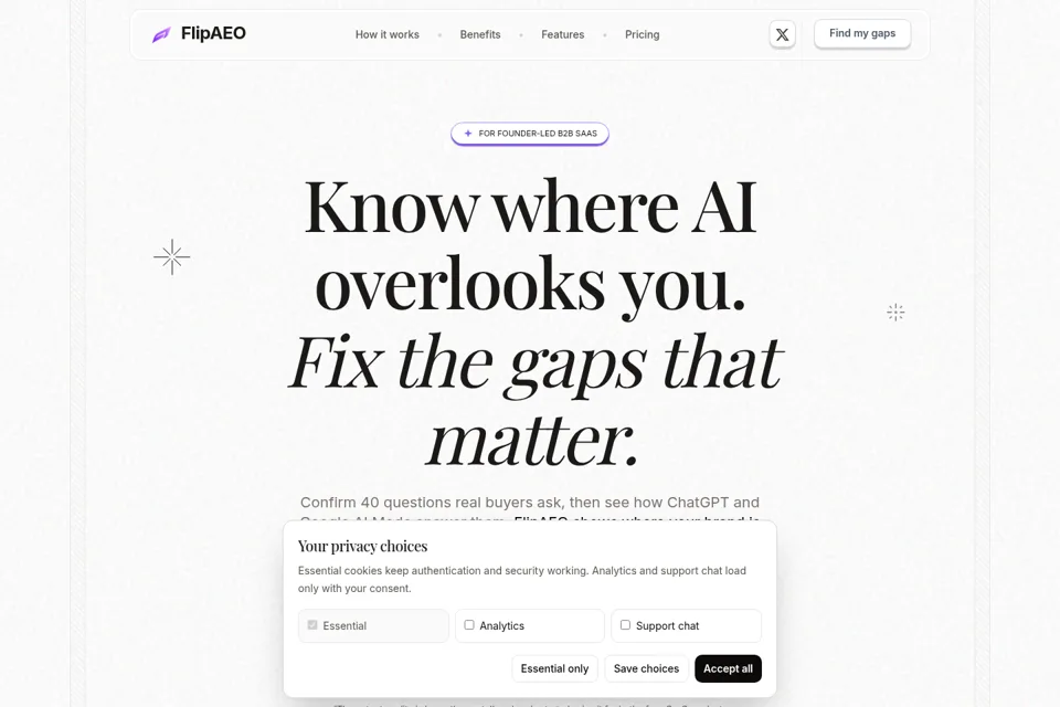 Aperçu de la landing page