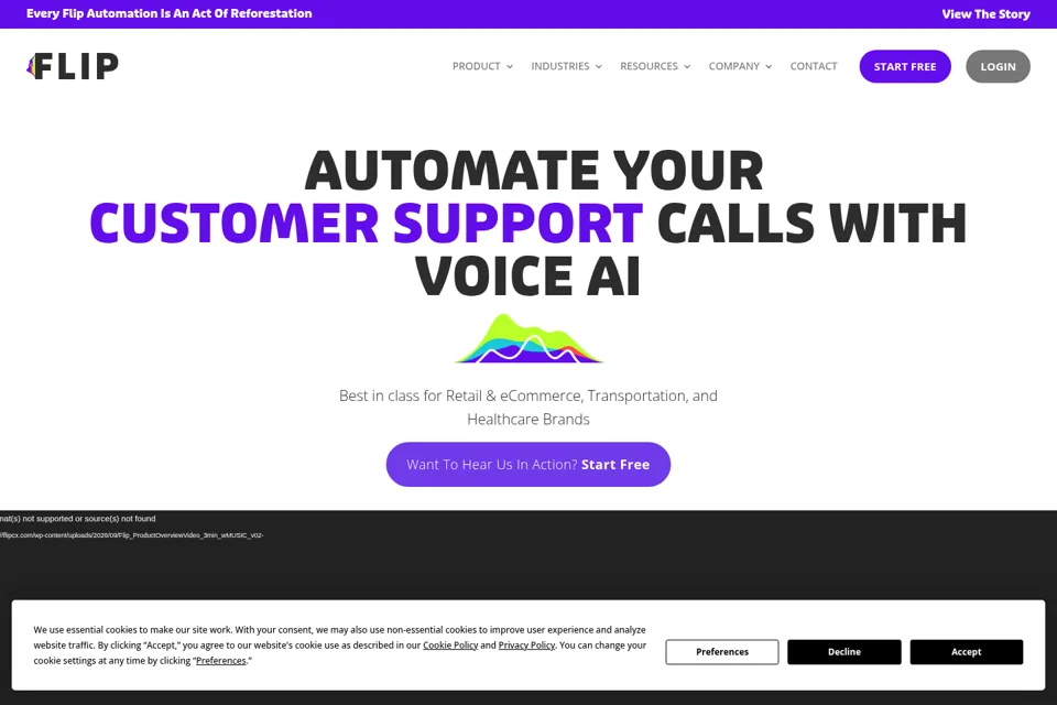 Aperçu de la landing page