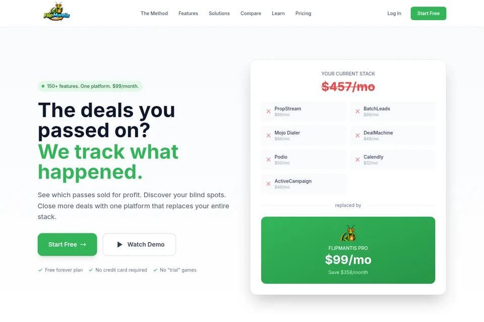 Aperçu de la landing page