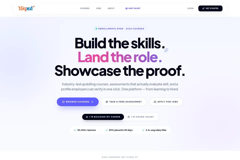 Aperçu de la landing page