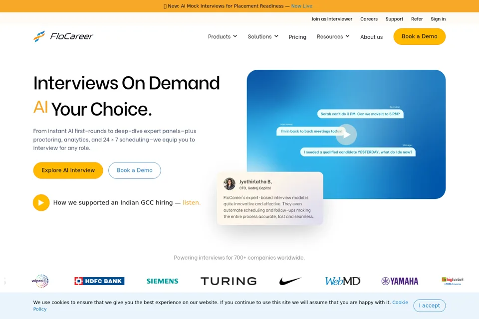 Aperçu de la landing page