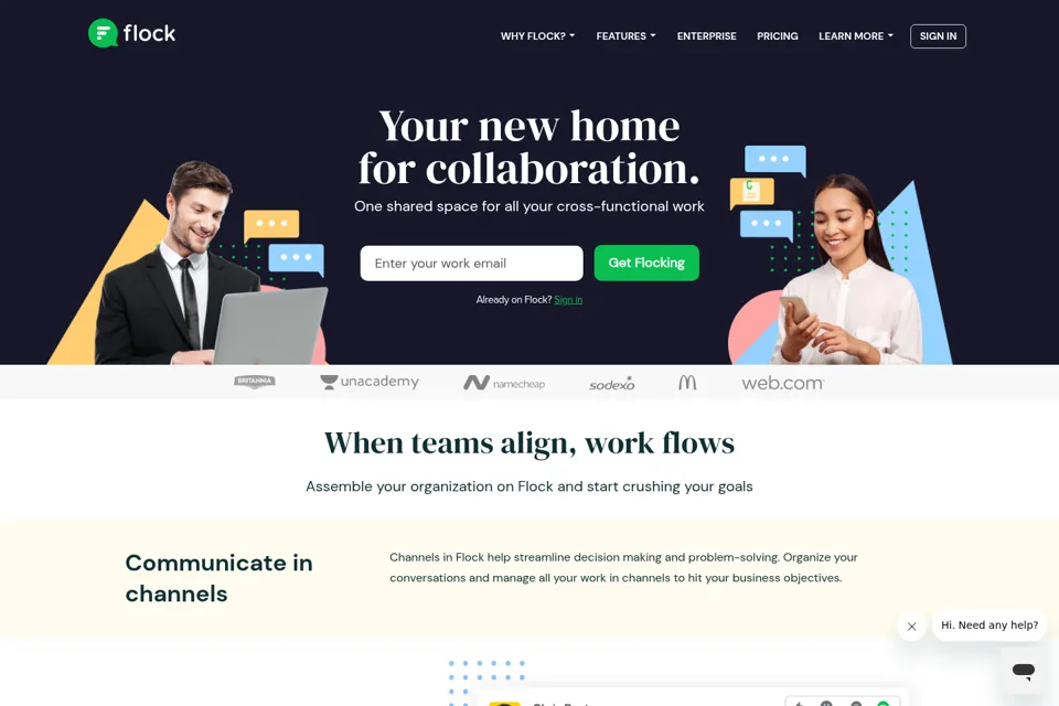 Aperçu de la landing page