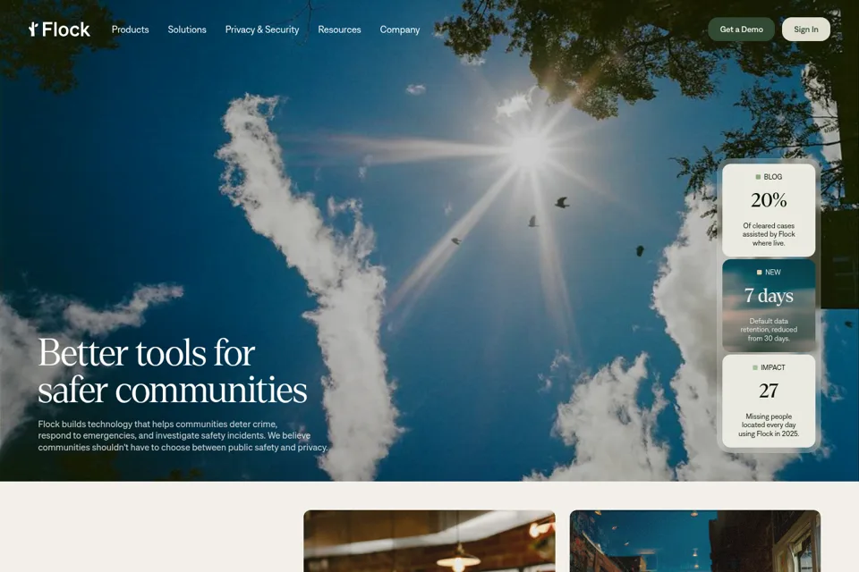 Aperçu de la landing page