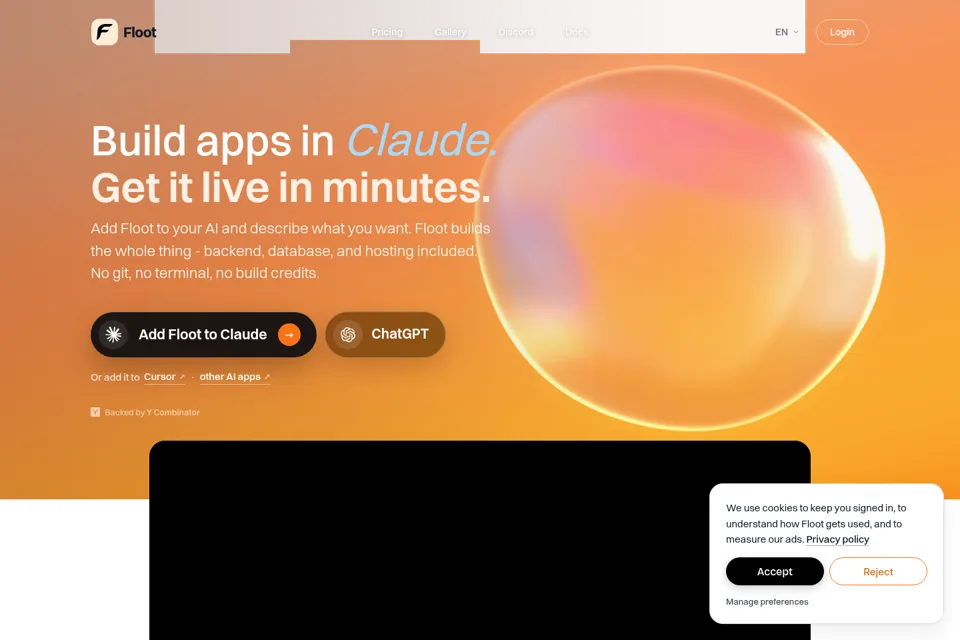 Aperçu de la landing page