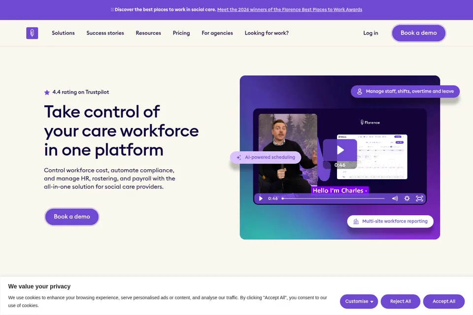 Aperçu de la landing page