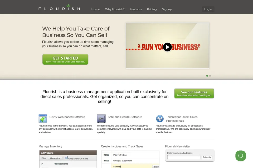 Aperçu de la landing page