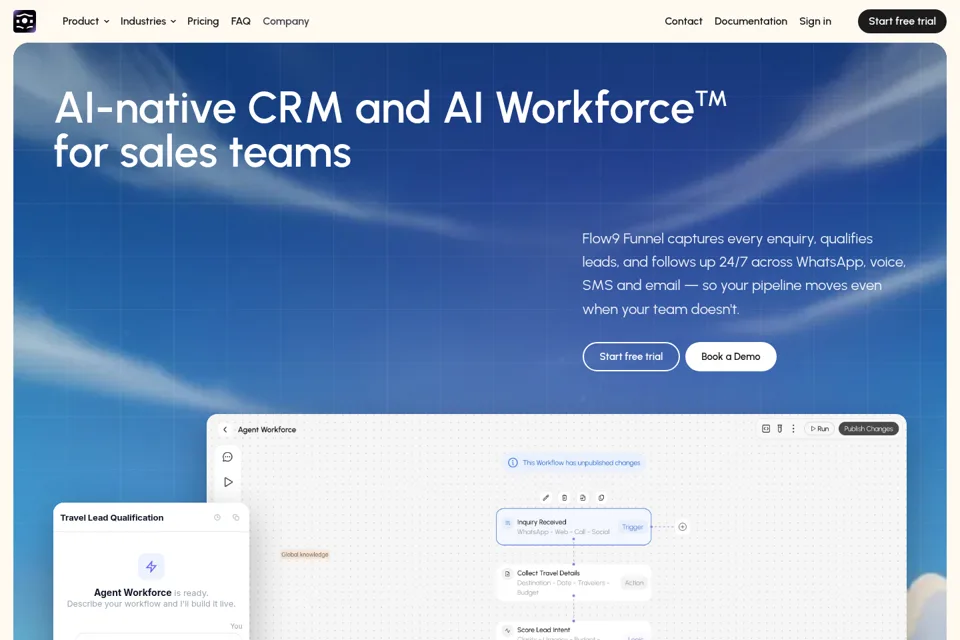 Aperçu de la landing page