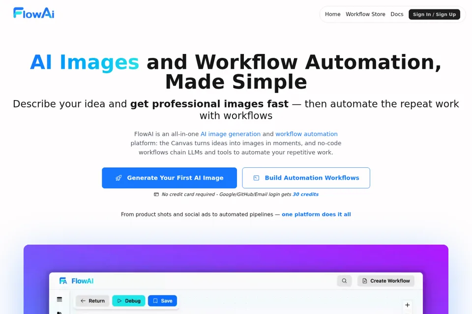 Aperçu de la landing page
