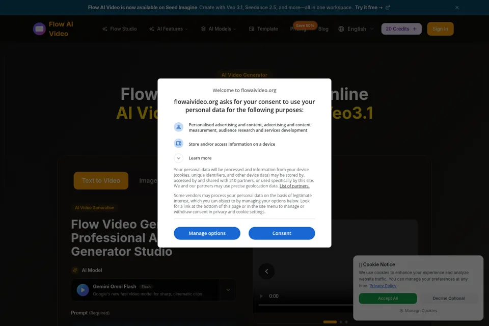 Aperçu de la landing page