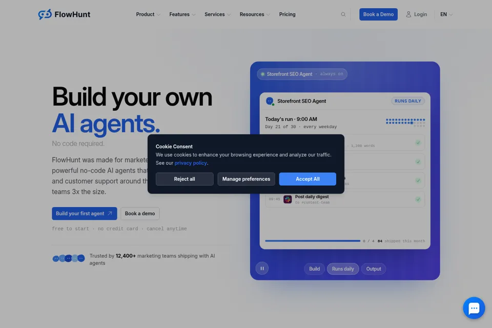 Landing page preview