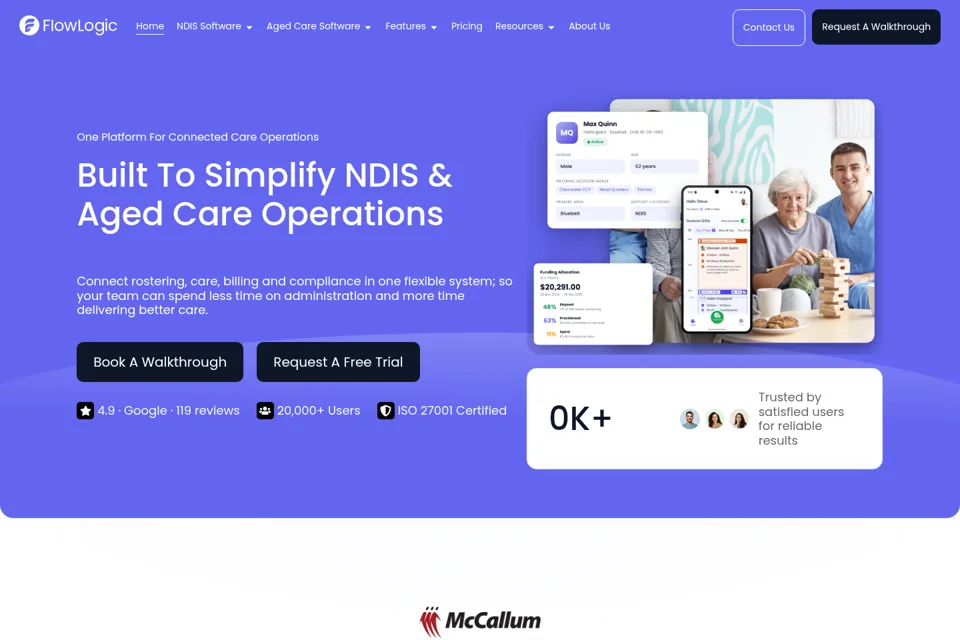 Aperçu de la landing page