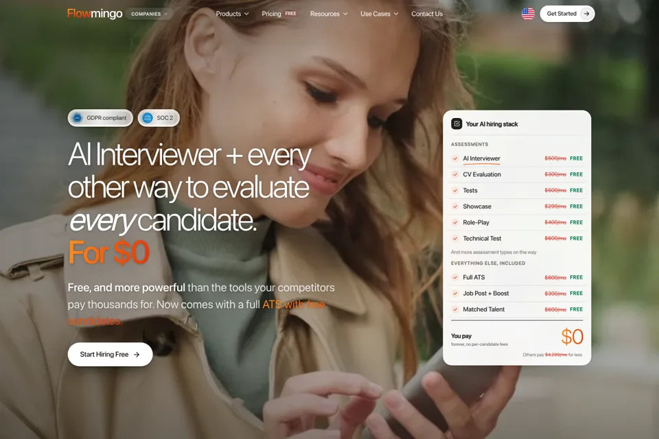 Aperçu de la landing page