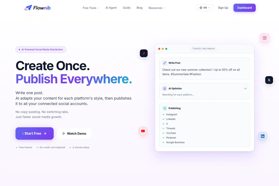 Aperçu de la landing page