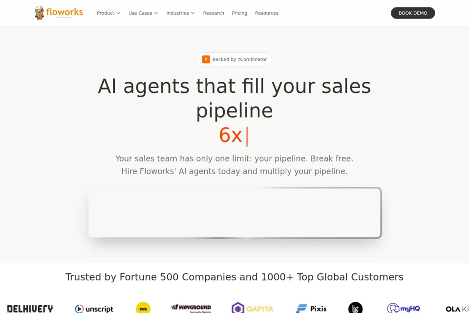 Aperçu de la landing page
