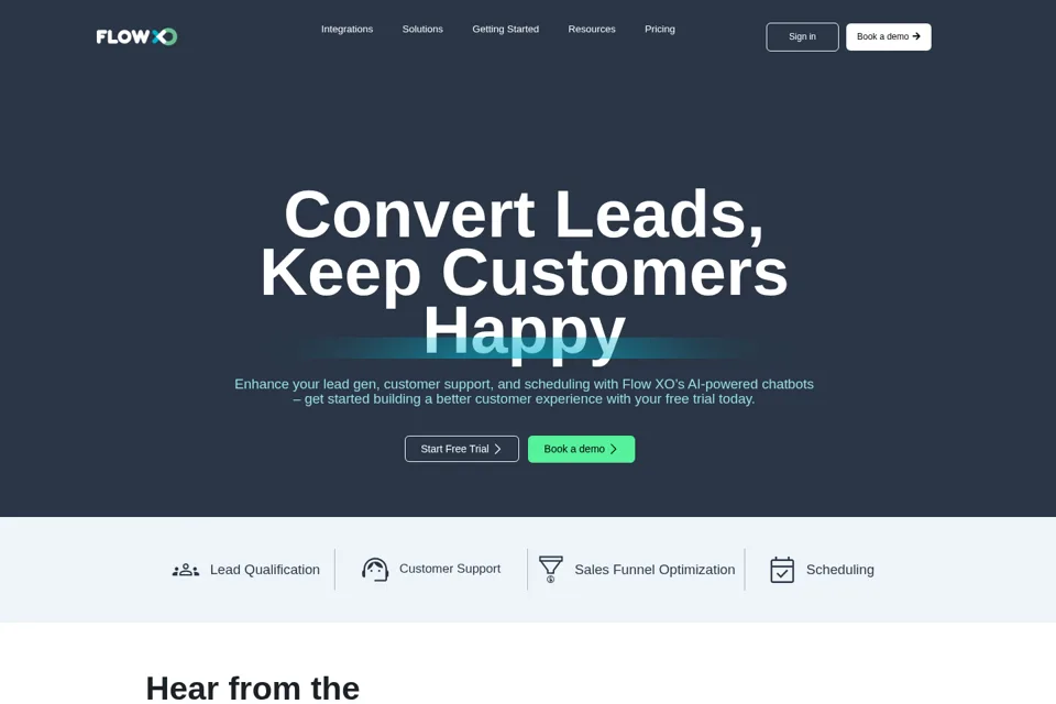 Aperçu de la landing page