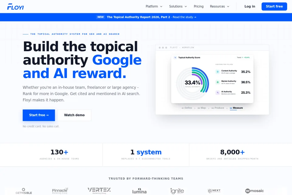 Aperçu de la landing page