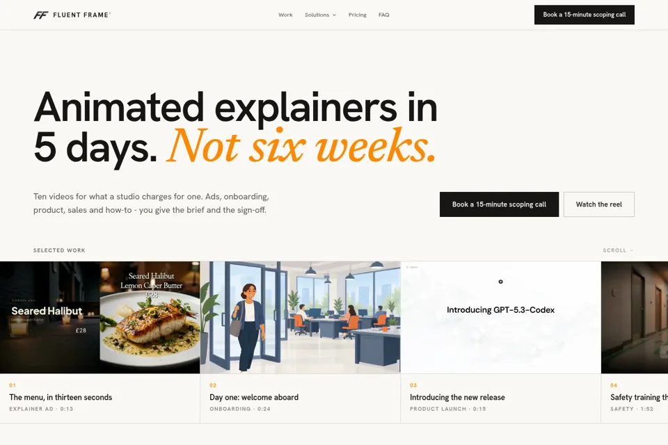 Aperçu de la landing page
