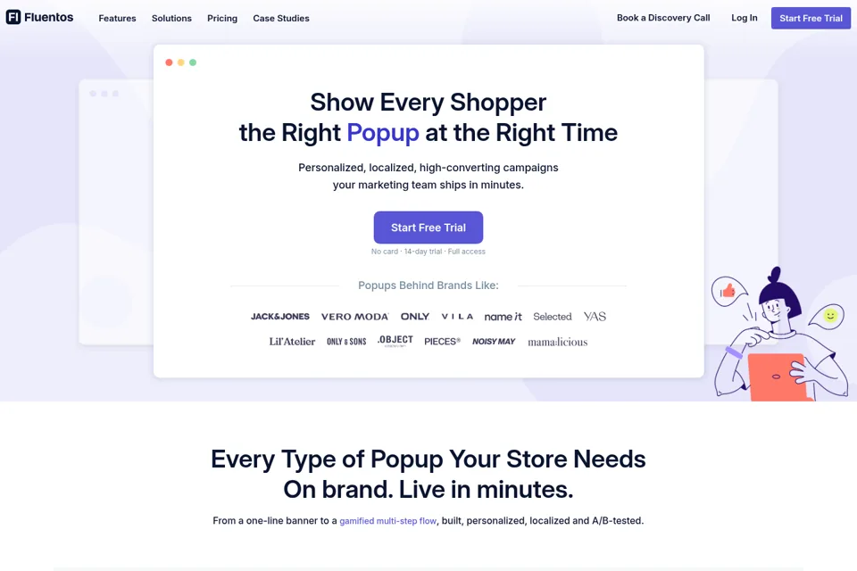Aperçu de la landing page