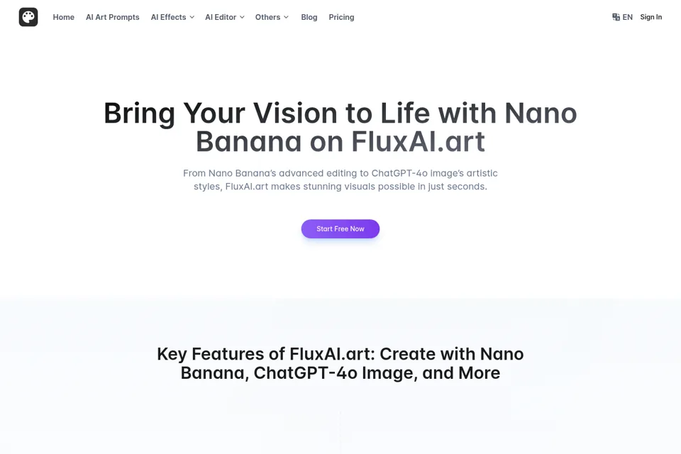 Aperçu de la landing page
