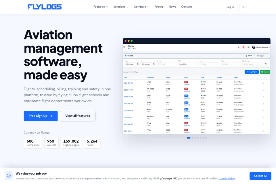 Aperçu de la landing page