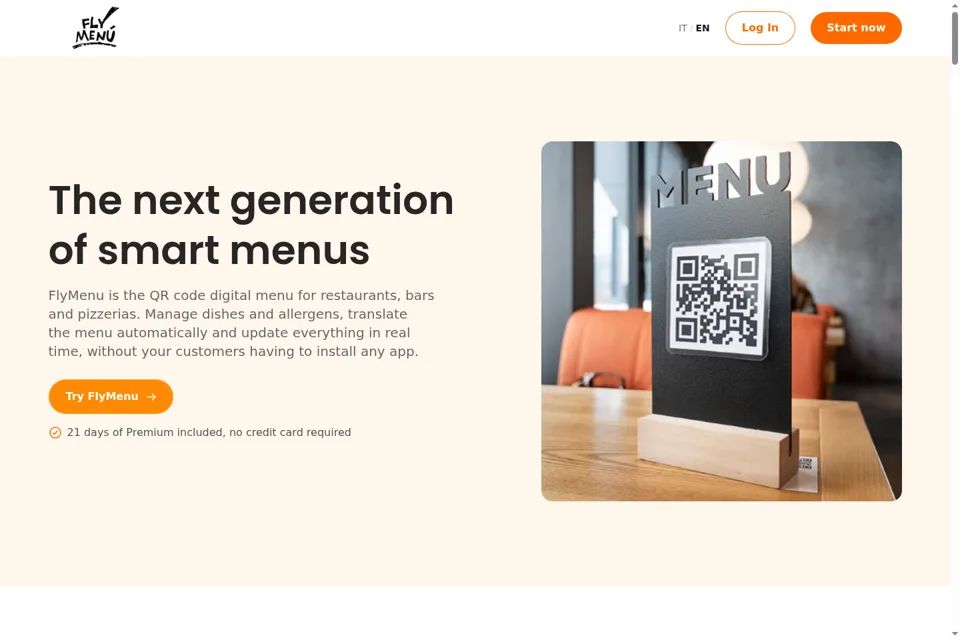 Aperçu de la landing page