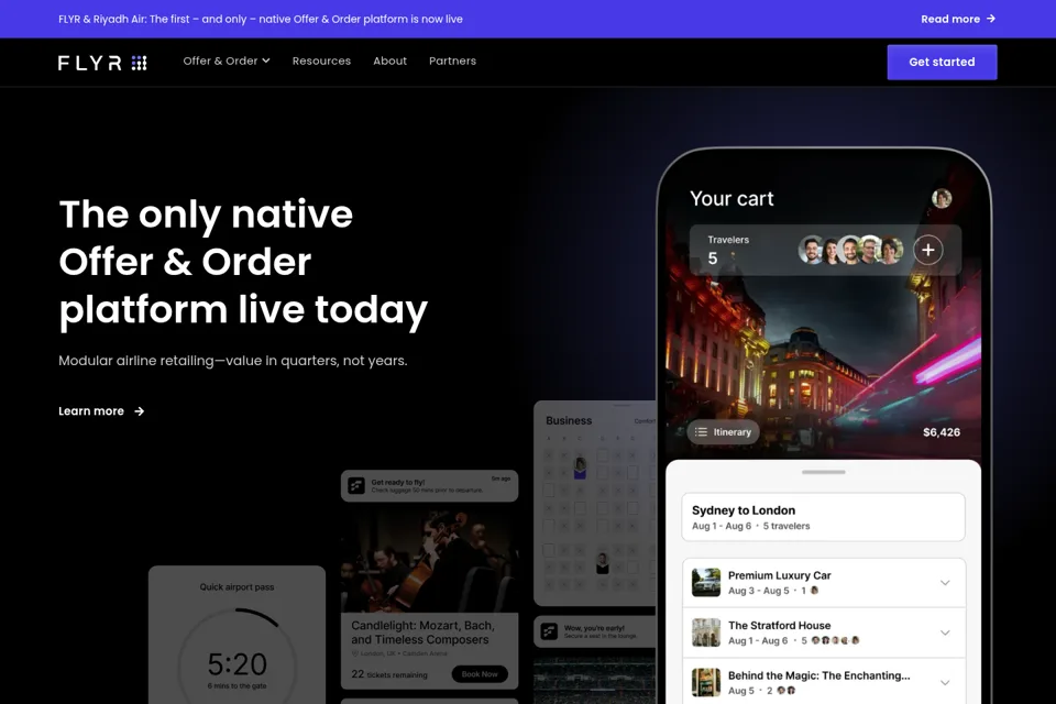 Aperçu de la landing page