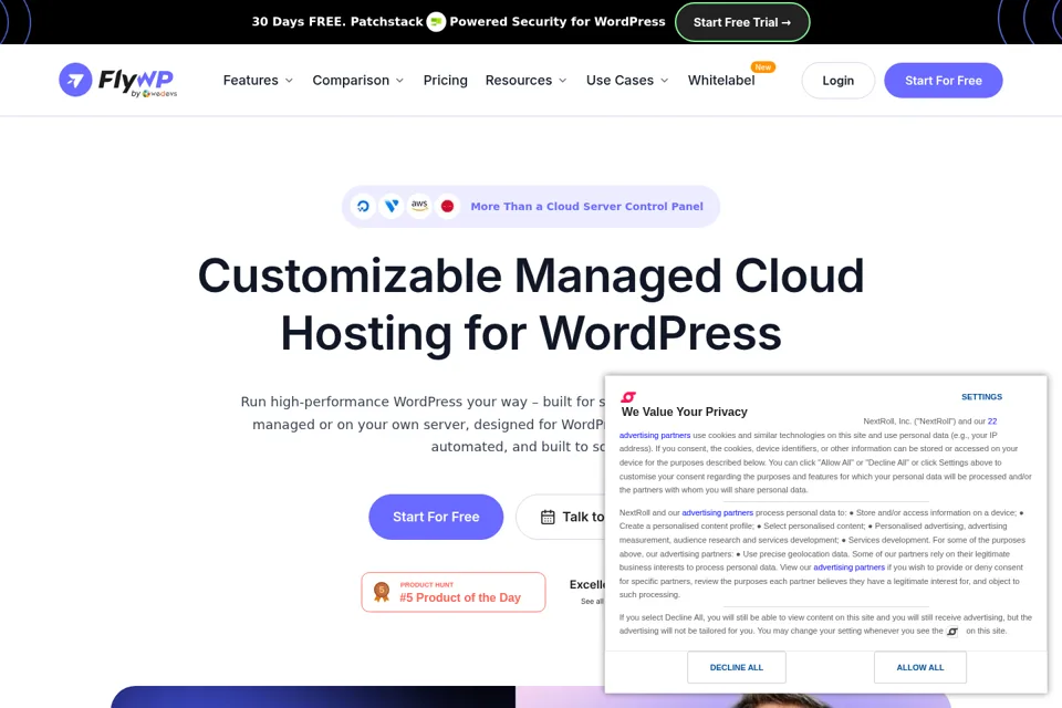 Aperçu de la landing page