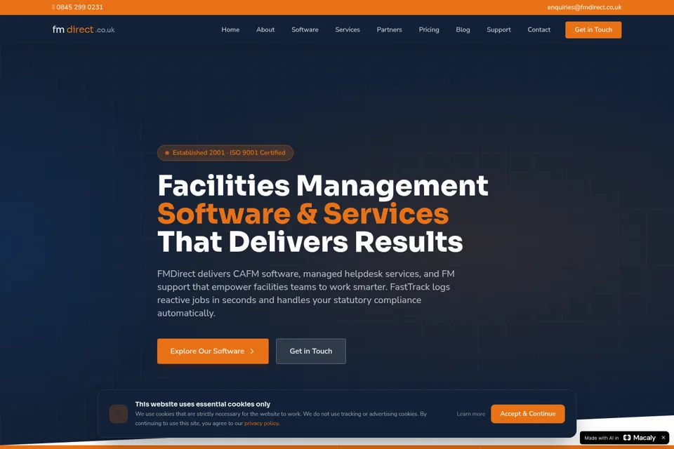 Aperçu de la landing page