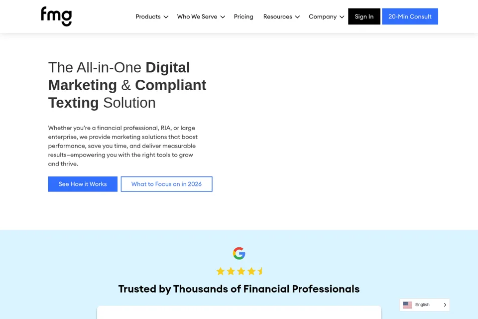 Aperçu de la landing page