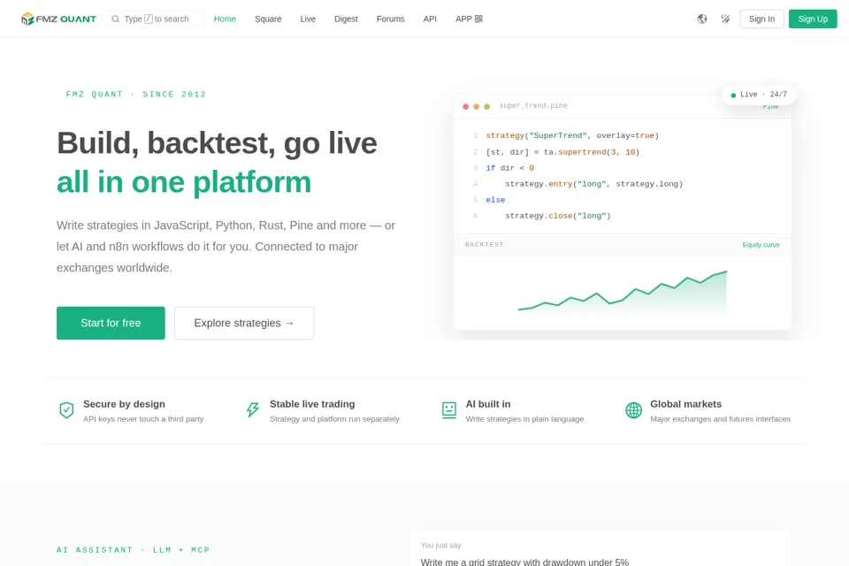 Aperçu de la landing page