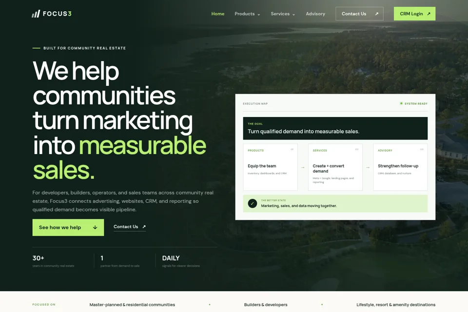 Aperçu de la landing page