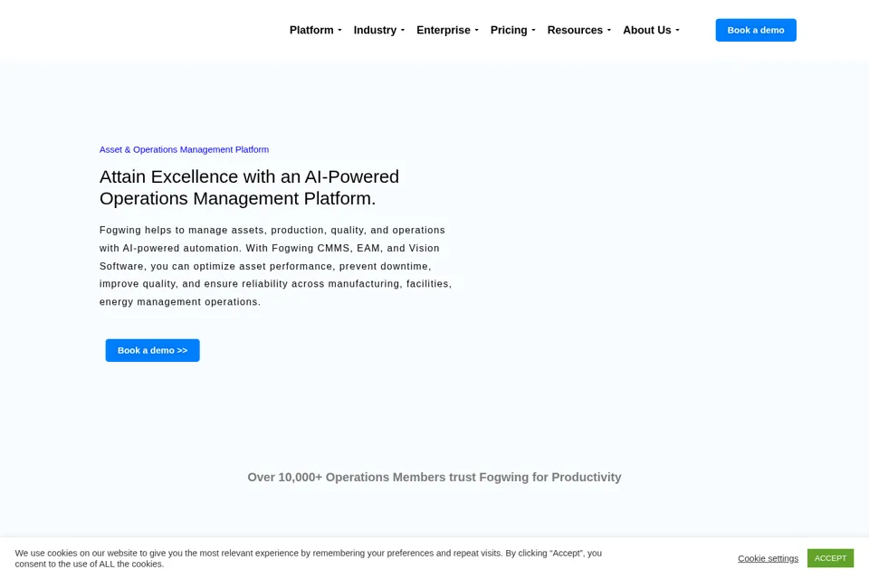 Aperçu de la landing page