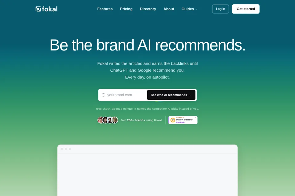 Aperçu de la landing page