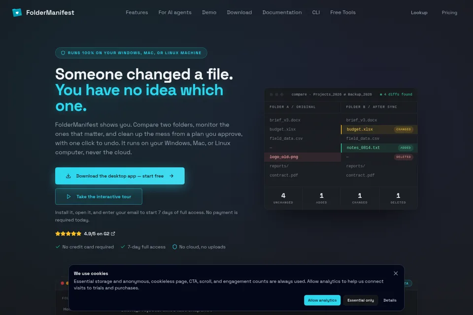 Aperçu de la landing page