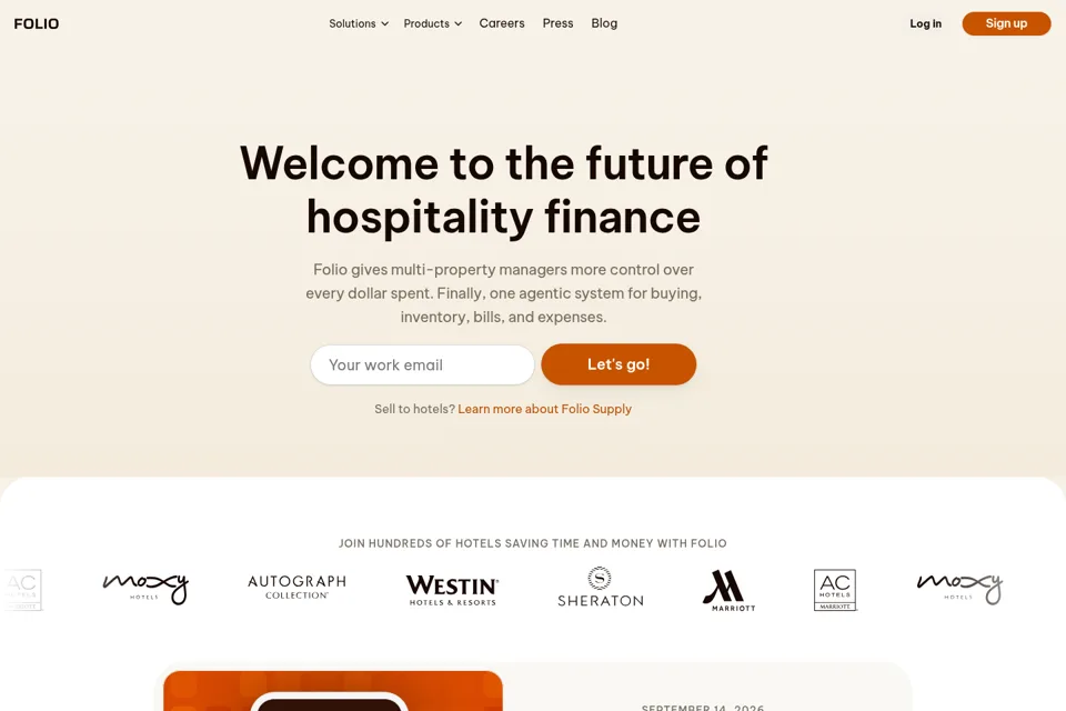 Aperçu de la landing page