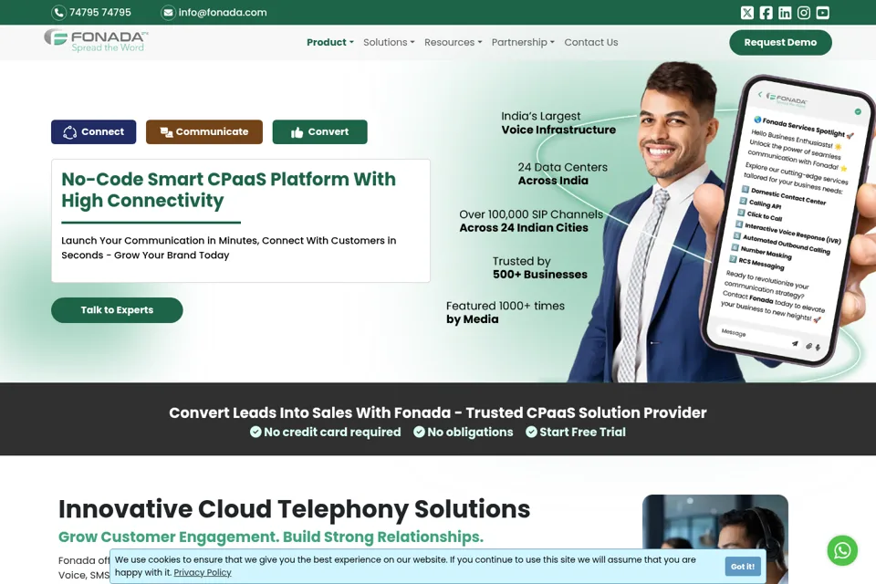 Aperçu de la landing page