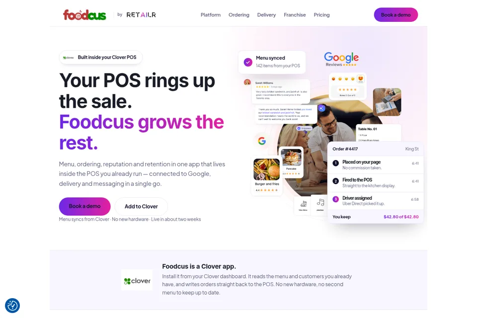 Aperçu de la landing page
