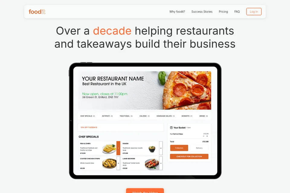 Aperçu de la landing page