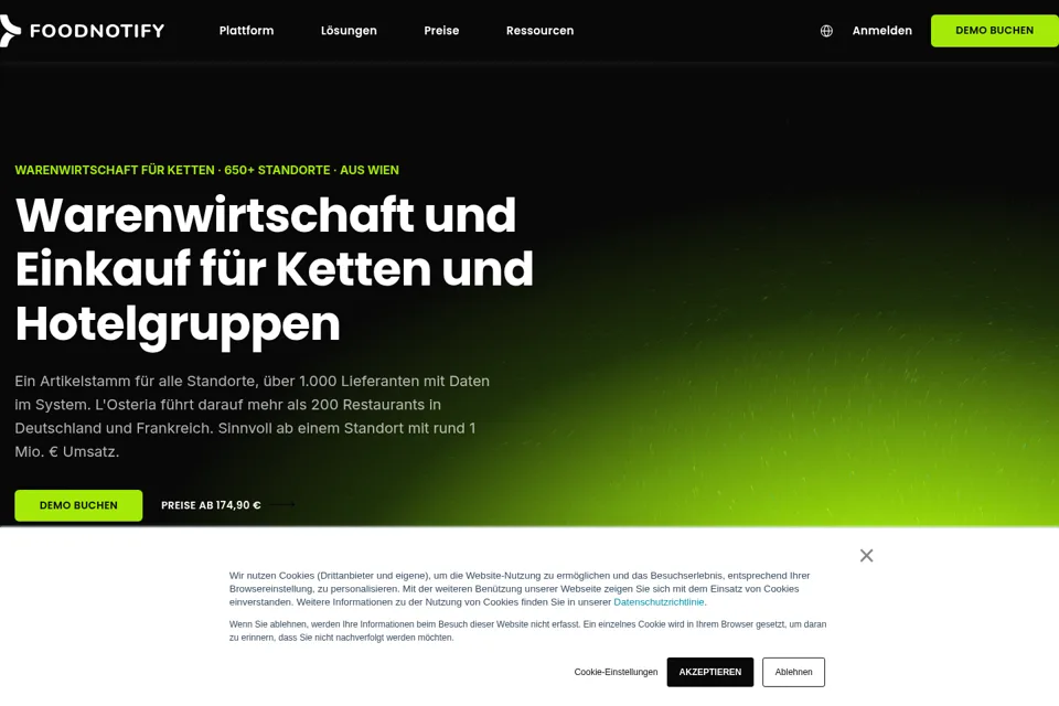Aperçu de la landing page