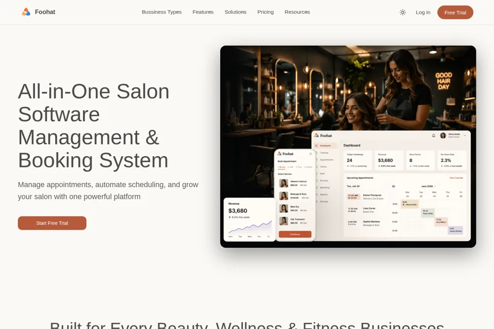 Aperçu de la landing page