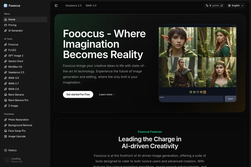 Aperçu de la landing page