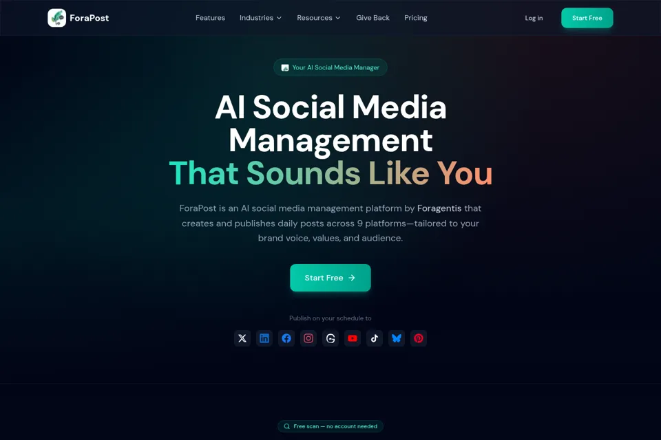 Aperçu de la landing page